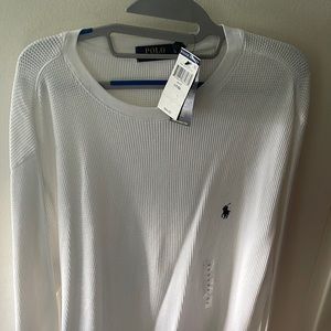 Polo Ralph Lauren White Thermal Long Sleeve Shirt LT